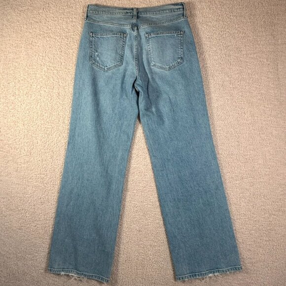 AYR Womens Secret Sauce Comfort Wide Leg Stretch Jean Sz 30 Blue Boho Distressed - Picture 2 of 11